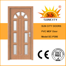 Beautiul Design Glass Insert PVC MDF Door (SC-P086)